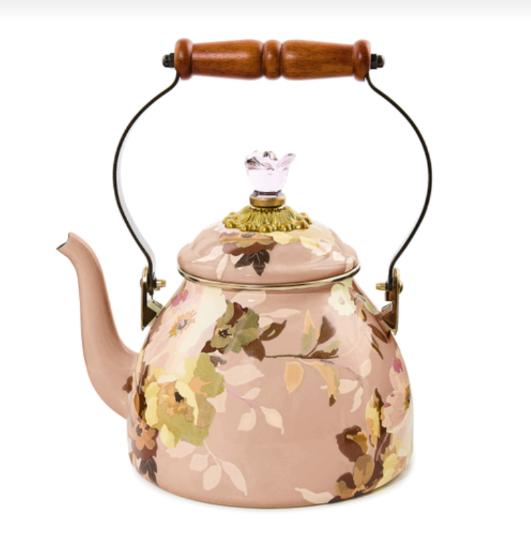 Wild Rose Mauve 2 Quart Tea Kettle