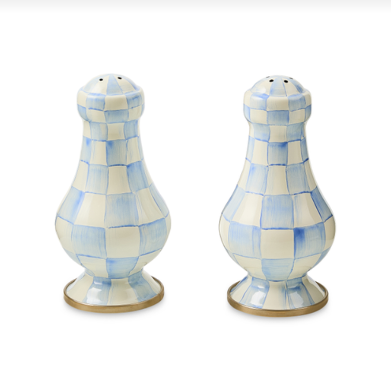 Sky Check Large Salt & Pepper Shakers