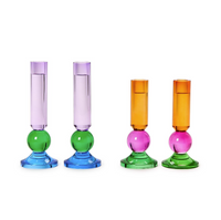 Glass Taper Candlestick Candleholders