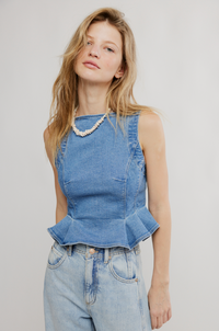 Sunfaded Denim Top