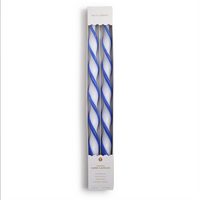 Twist and Glow Set of 2 Blue Ribbon 15 3/4" Twist Taper Candles