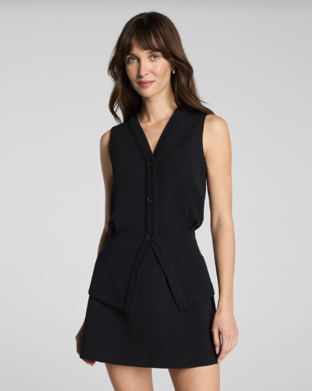 French Rib Button Down Vest