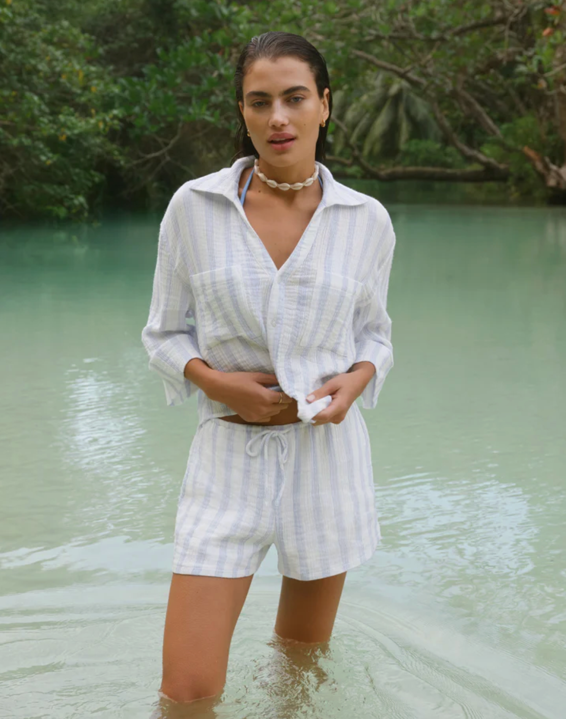 Daylight Striped Airy Short