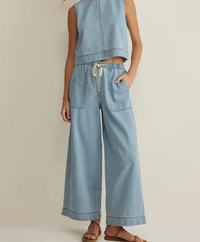 Sun Seeker Denim Cropped Tank