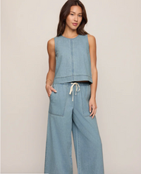 Sun Seeker Denim Cropped Tank
