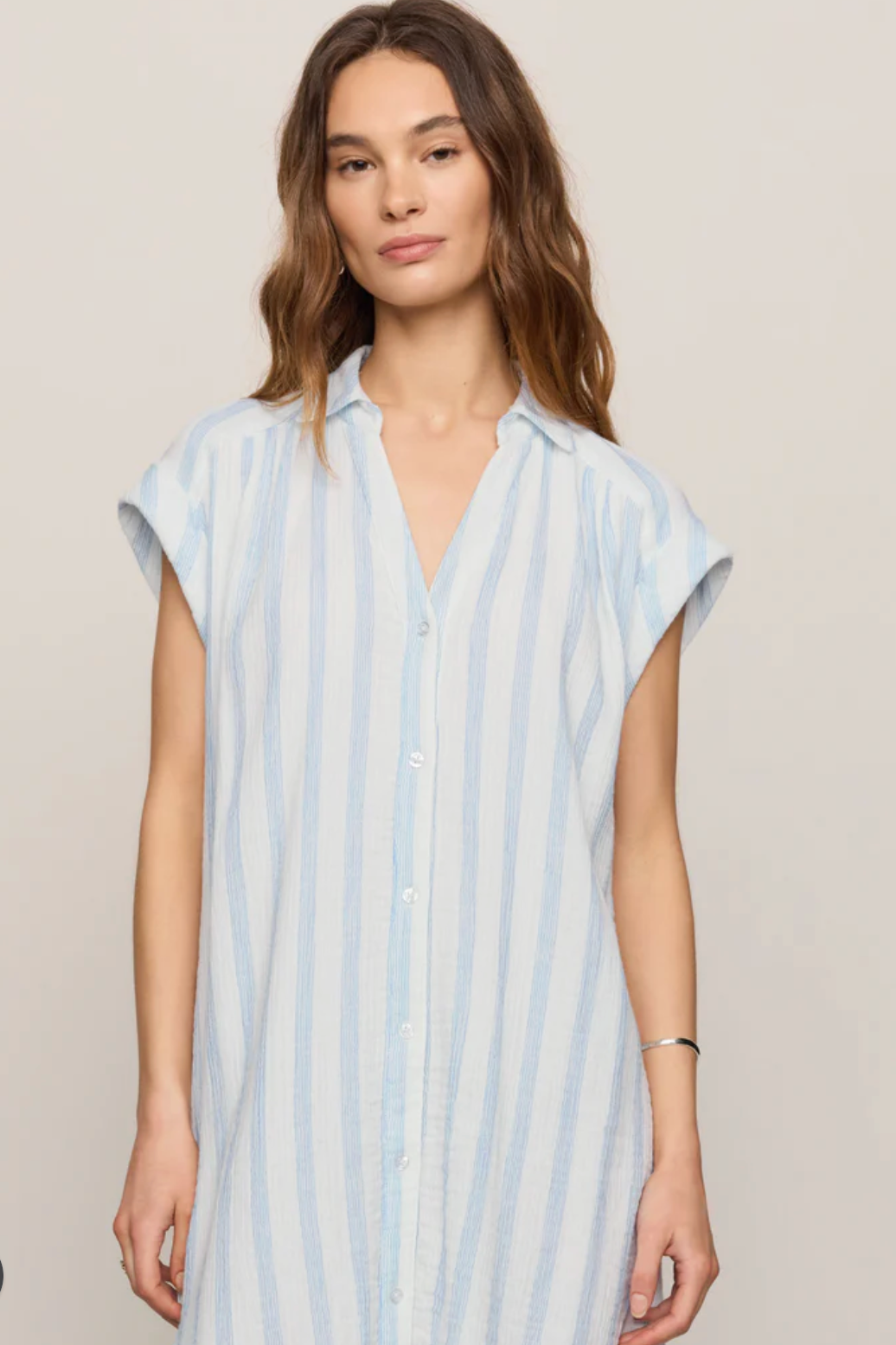 Shellbound Striped Gauze Dress