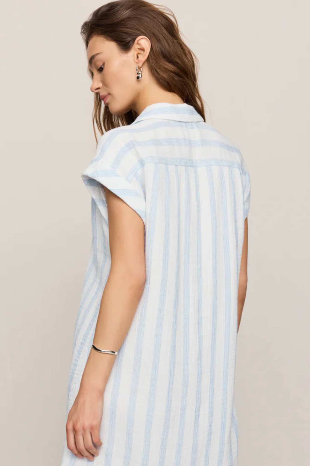 Shellbound Striped Gauze Dress