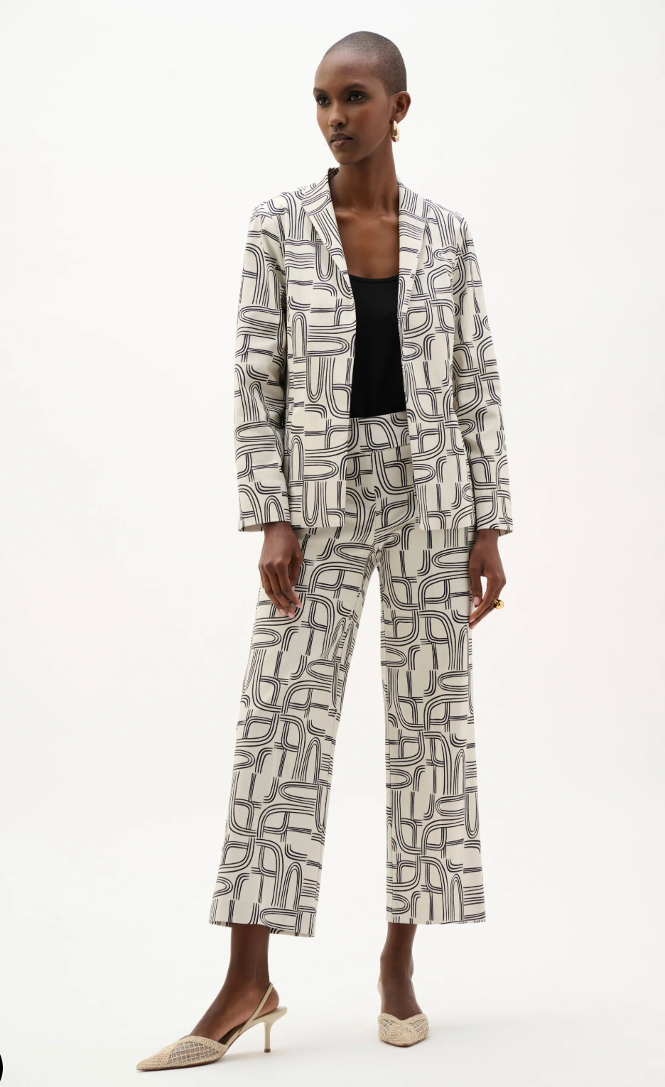 Millennium Geometric Print Straight-Cut Jacket