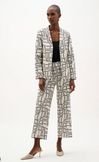Millennium Geometric Print Straight-Cut Jacket