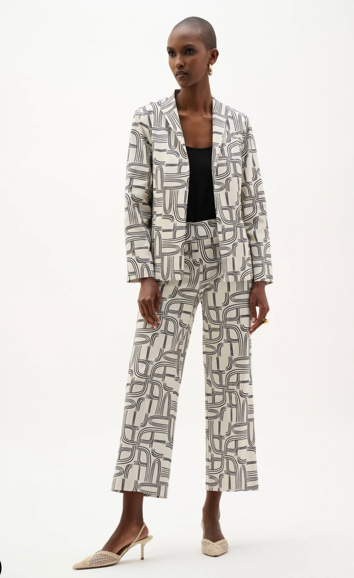 Millennium Geometric Print Straight-Cut Jacket