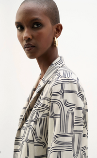 Millennium Geometric Print Straight-Cut Jacket