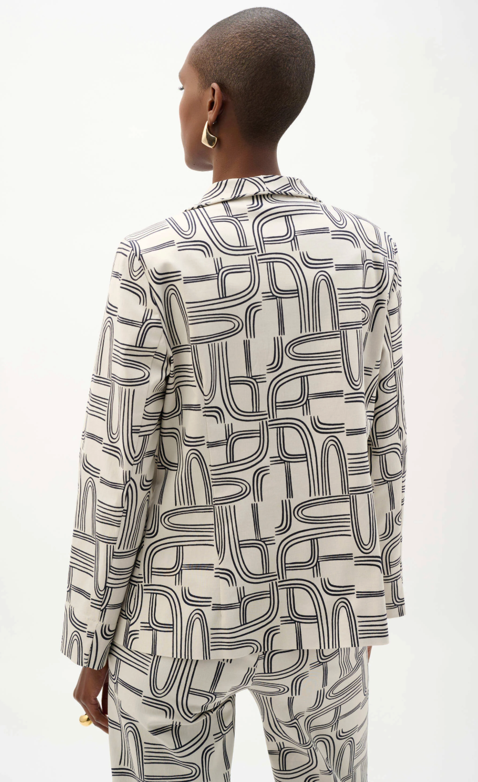 Millennium Geometric Print Straight-Cut Jacket