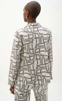 Millennium Geometric Print Straight-Cut Jacket