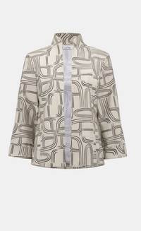 Millennium Geometric Print Straight-Cut Jacket