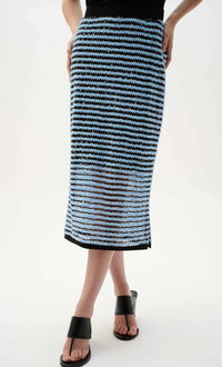 Novelty Stripe Pencil Skirt With Side Slit
