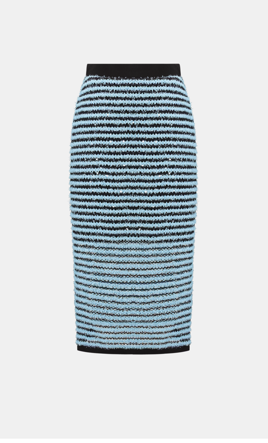Novelty Stripe Pencil Skirt With Side Slit