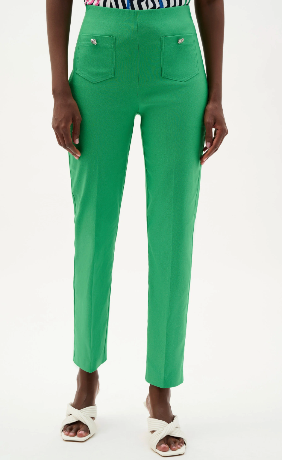 Millennium Pull-On Cropped Pants With Patch Pockets
