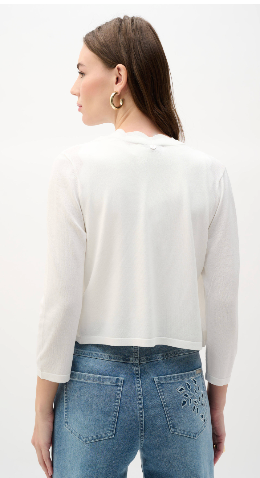 Viscose Sweater Knit Fitted Bolero Cardigan