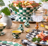 Emerald Check Salt & Pepper Shakers