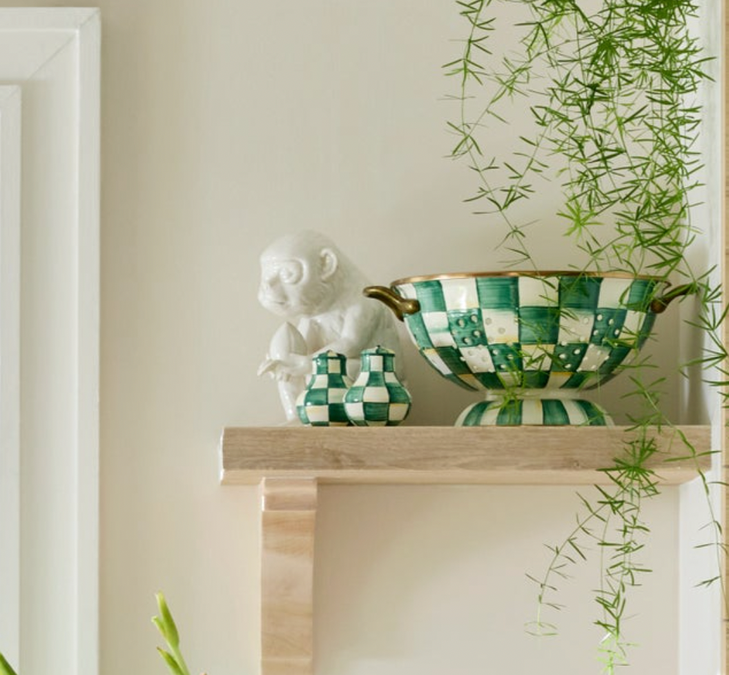 Emerald Check Salt & Pepper Shakers