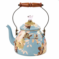 Wild Rose Slate 2 Quart Tea Kettle