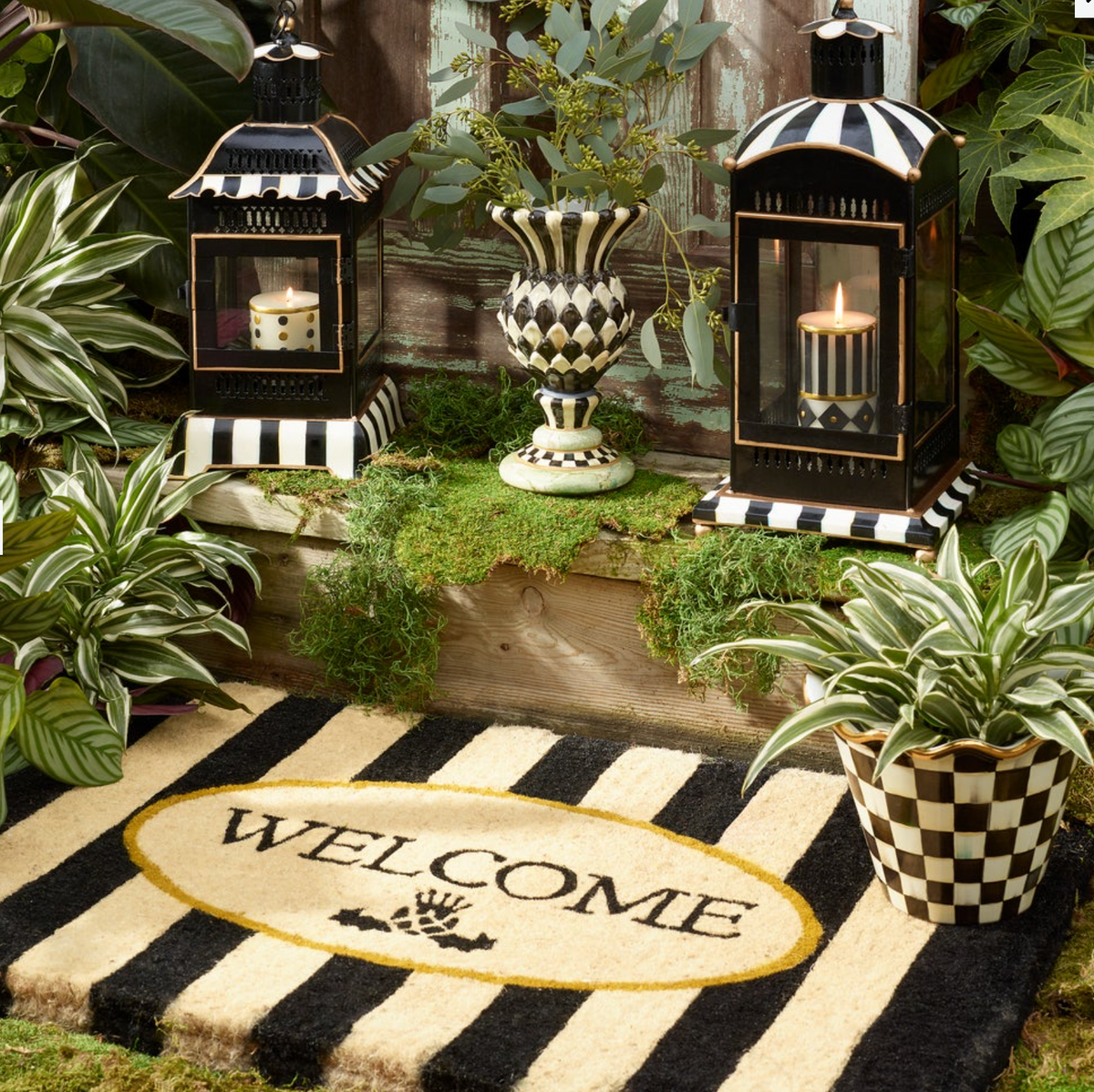 Welcome Awning Stripe Entrance Mat