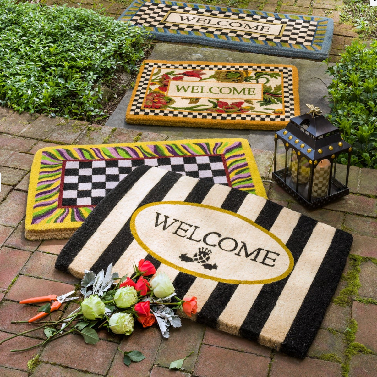 Welcome Awning Stripe Entrance Mat