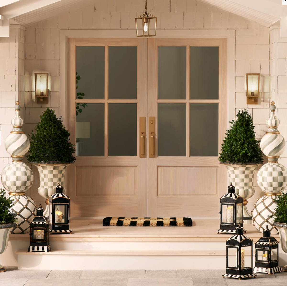Welcome Awning Stripe Entrance Mat