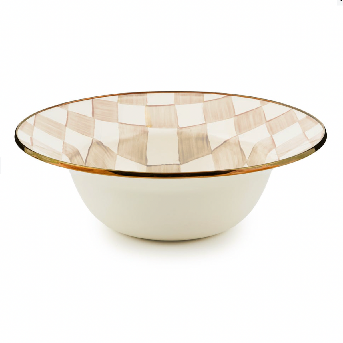 Mocha Check Serving Bowl