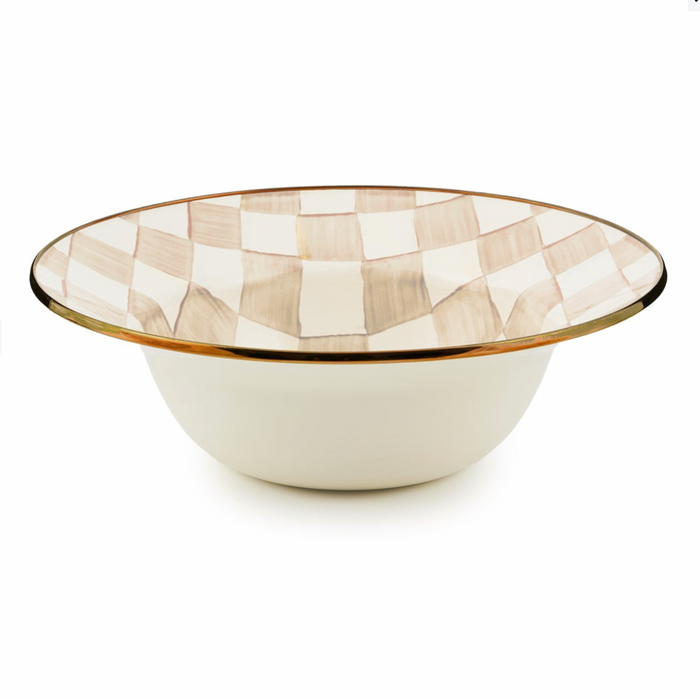 Mocha Check Serving Bowl