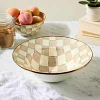 Mocha Check Serving Bowl