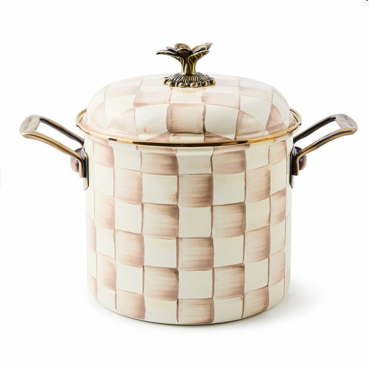 Mocha Check 7 Qt. Stockpot