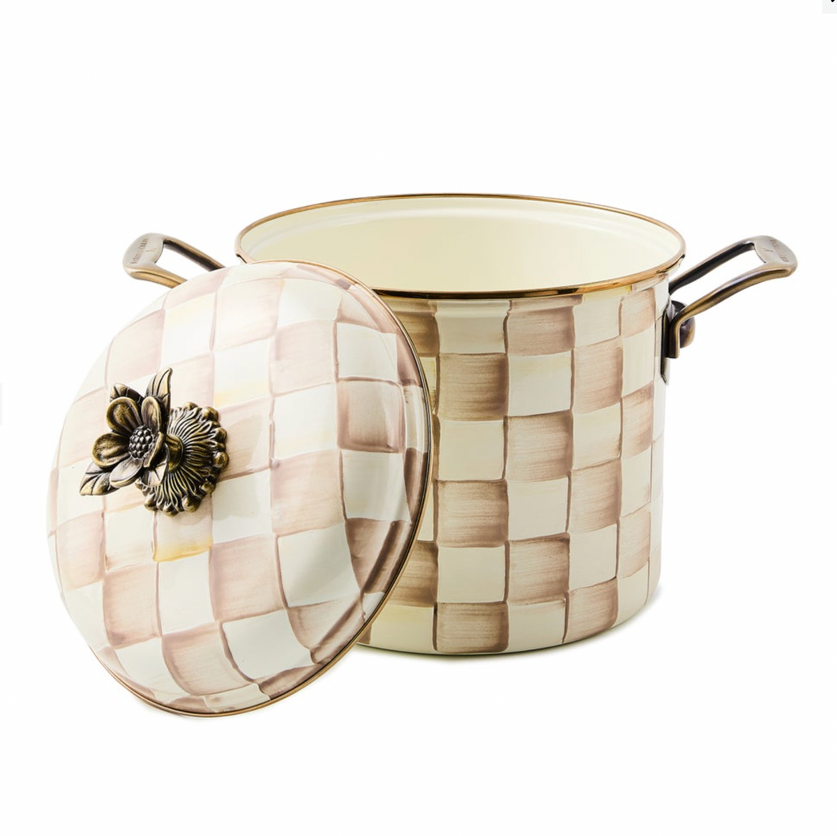 Mocha Check 7 Qt. Stockpot