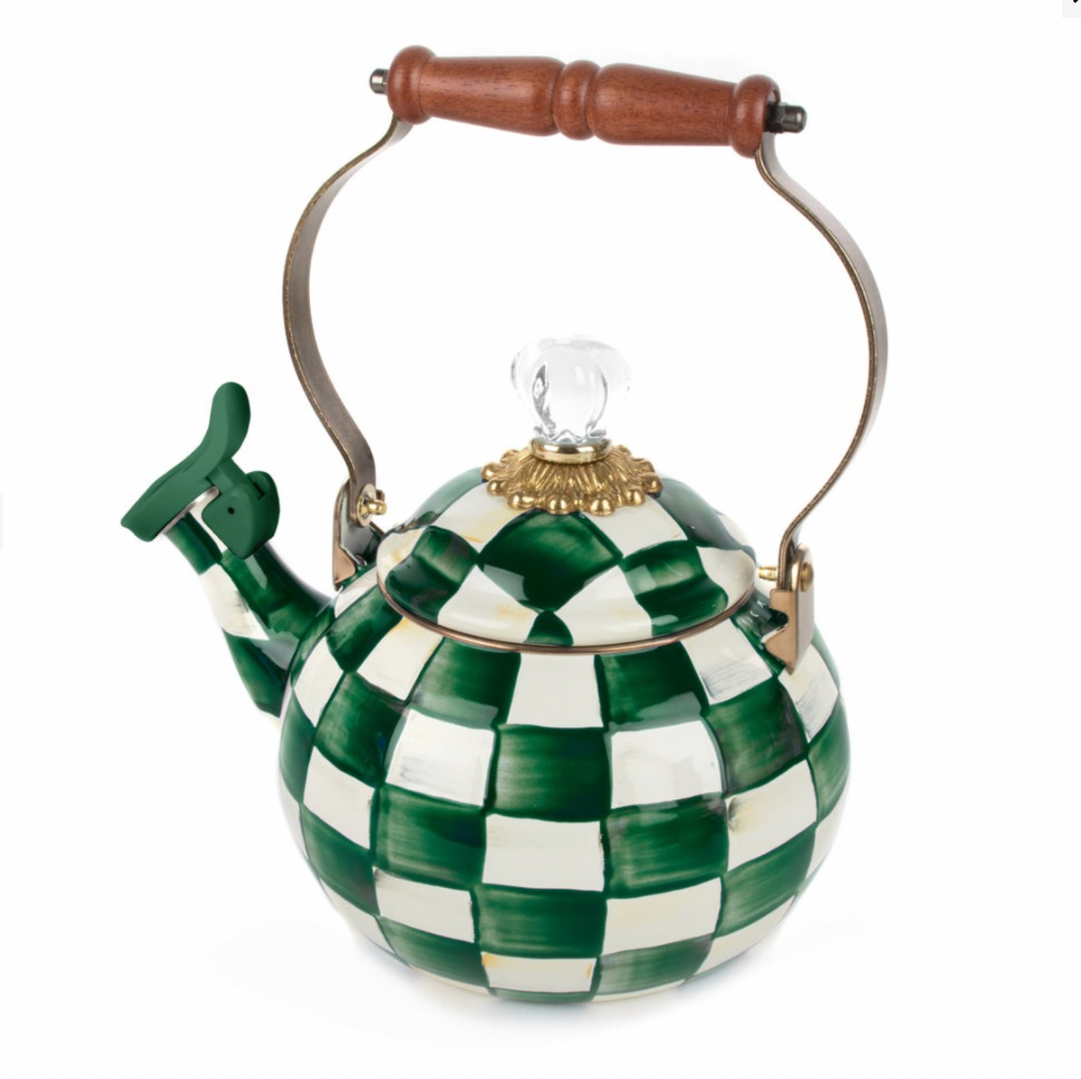 Emerald Check Whistling Tea Kettle