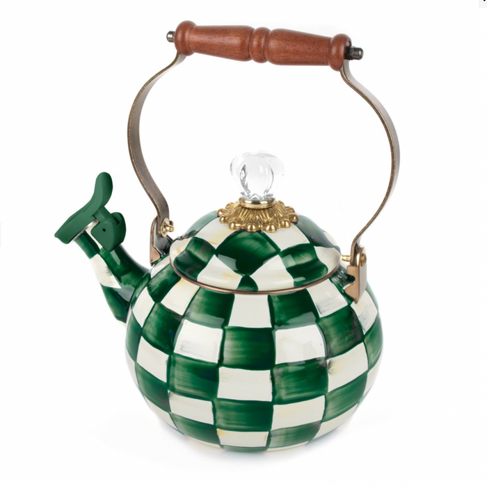 Emerald Check Whistling Tea Kettle