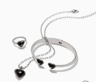 Pretty Tough Amour Heart Open Hinged Bangle