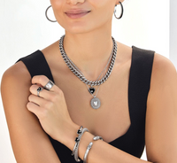 Pretty Tough Amour Heart Open Hinged Bangle