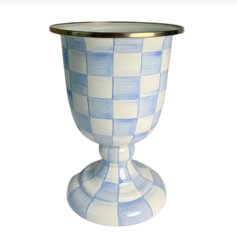 Sky Check Pedestal Vase