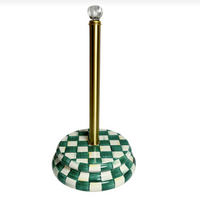 Emerald Check Paper Towel Holder