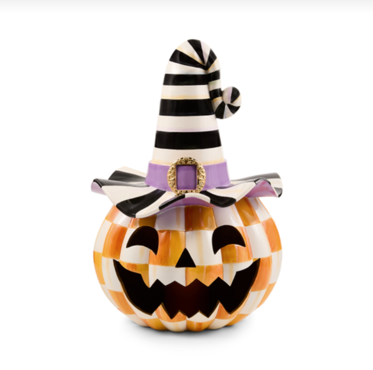 Orange Check Happy Jack Illuminated Pumpkin