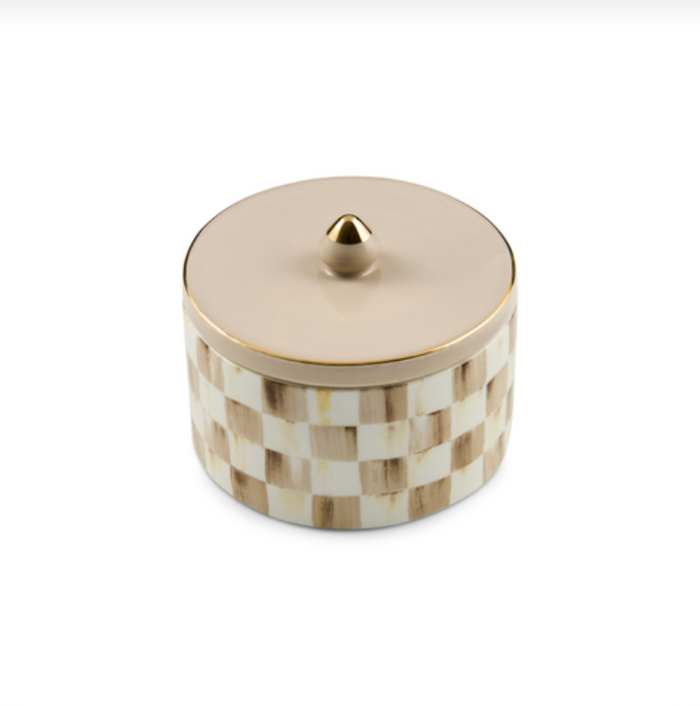 Mocha Check Trinket Box
