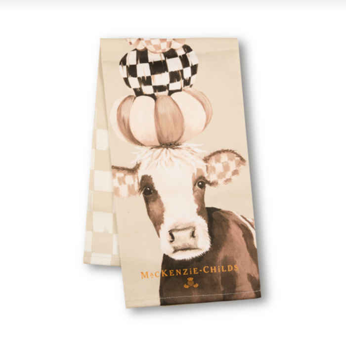Mocha Cow Printed Dish towel