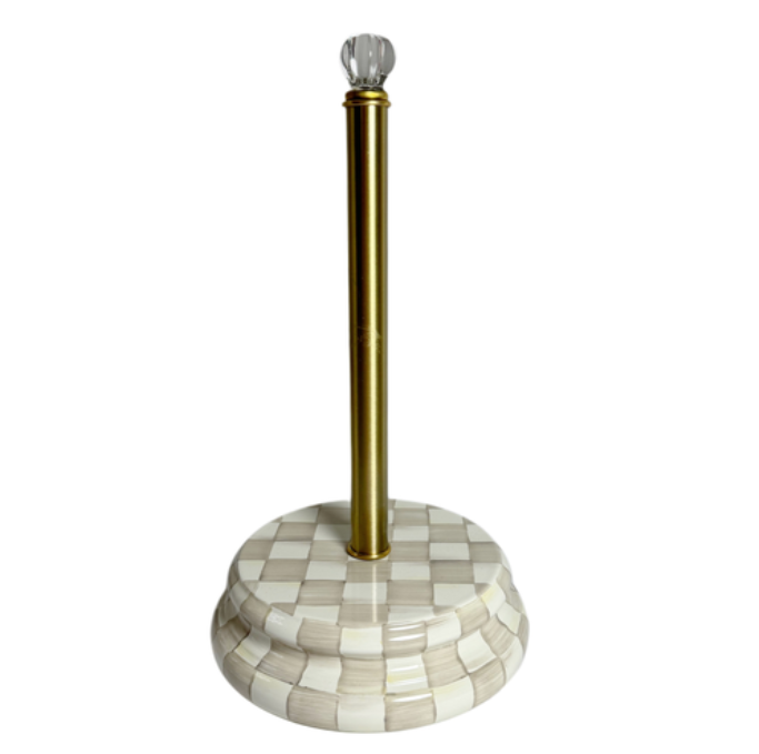 Mocha Check Paper Towel Holder