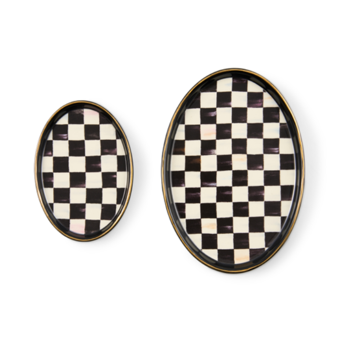 Courtly Check Oval Trinket Dishes, Set Of 2