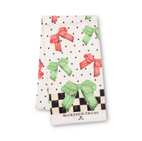 Holly Bow Printed Dish Towel