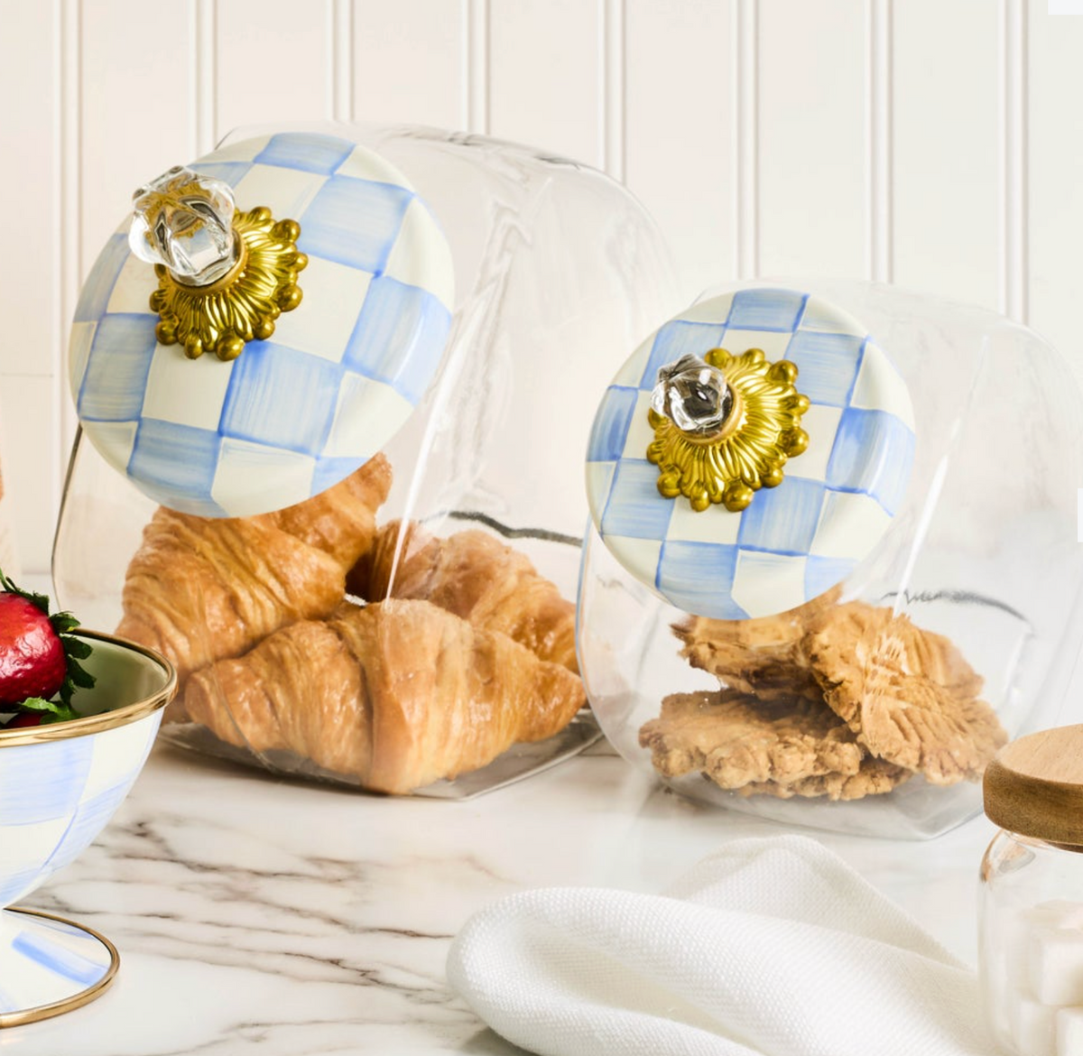 Sweets Jar with Sky Check Lid