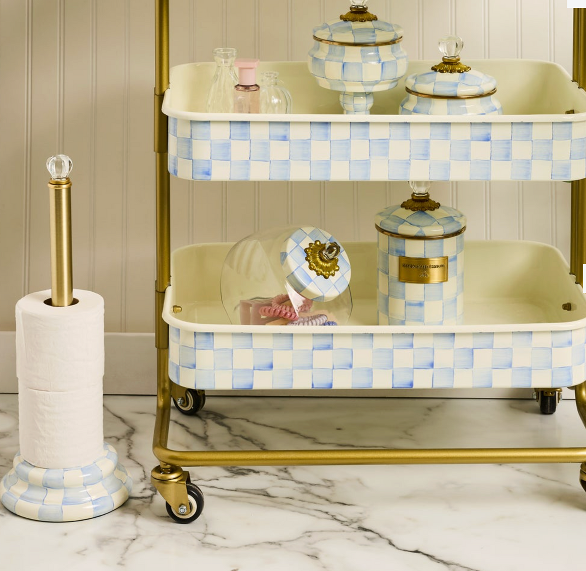 Sweets Jar with Sky Check Lid