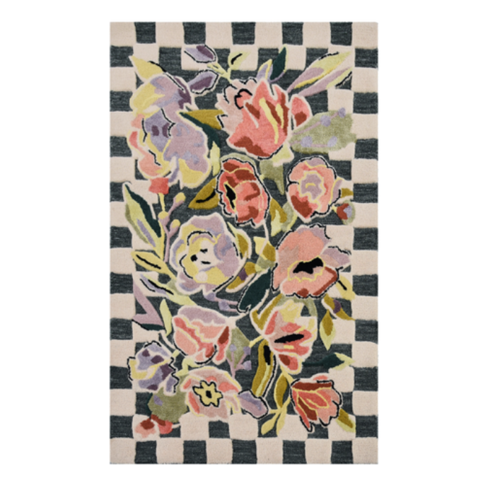 Ranunculus And Checks 2'3"x 3'9" Rug