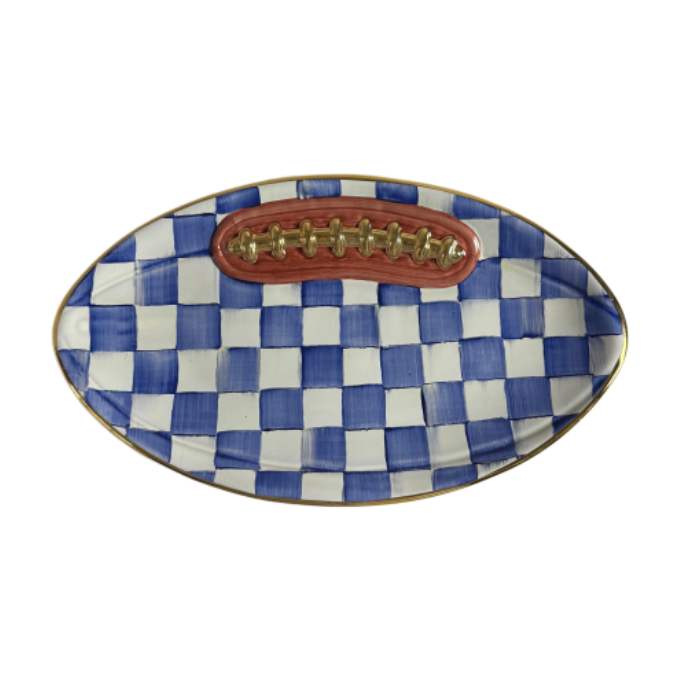 Royal Check Ceramic Football Platter