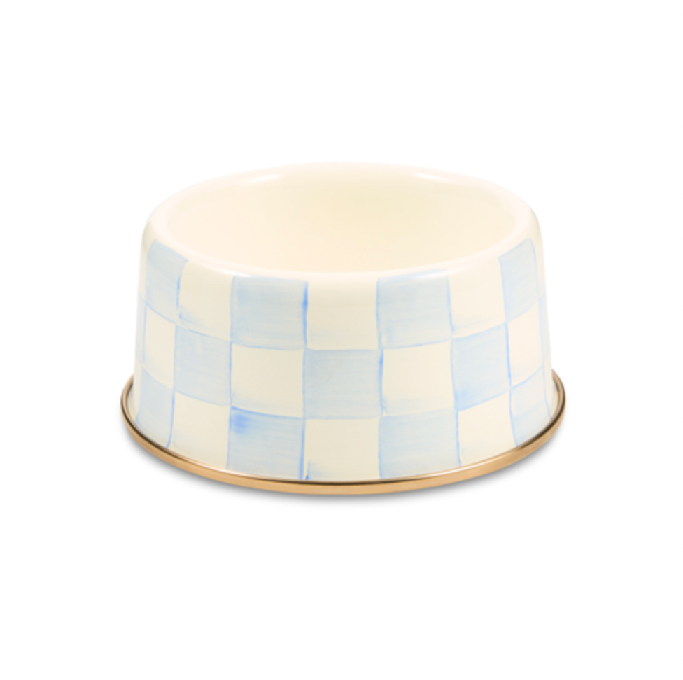 Sky Check Medium Pet Dish